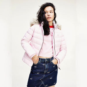 Tommy Jeans dámská růžová zimní bunda - S (TOJ)